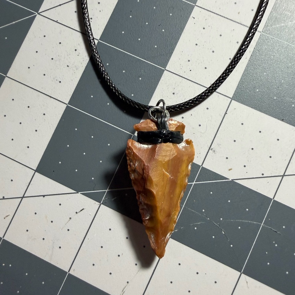 Elegant Arrowhead Pendant Necklace with Black Cord